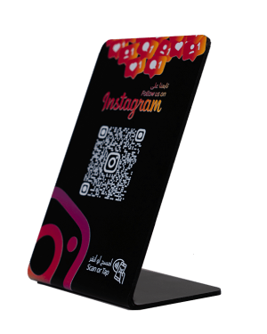 ZStand Instagram Follow | NFC & QR Code | Black Matte PVC