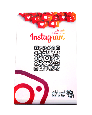 ZStand Instagram Follow | NFC & QR Code | White Matte PVC