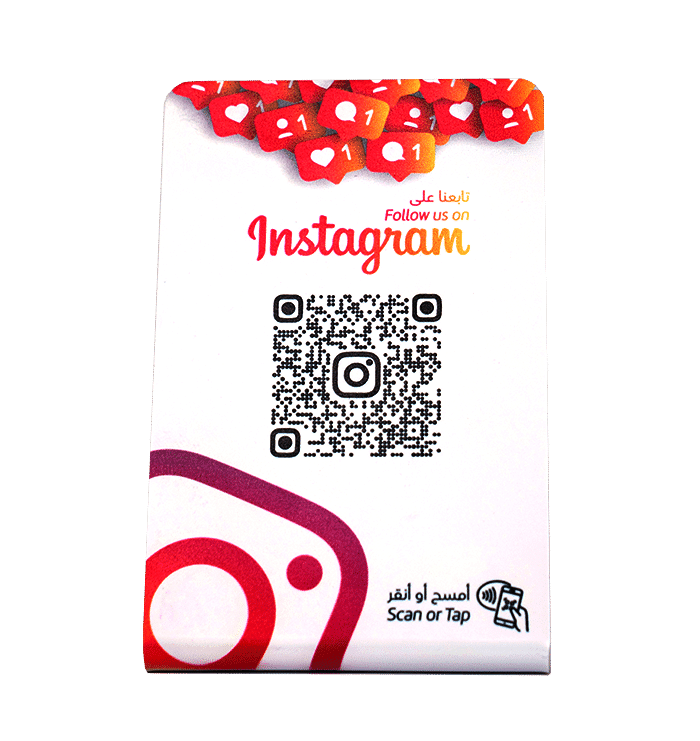 ZStand Instagram Follow | NFC & QR Code | White Matte PVC