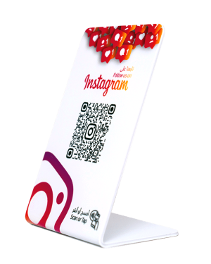 ZStand Instagram Follow | NFC & QR Code | White Matte PVC